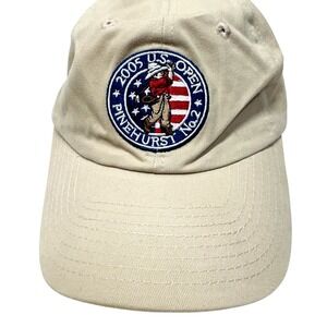 Vintage 2005 US Open Pinehurst Hat Cap Strap Back Khaki USGA‎ Golf Mens 2000s